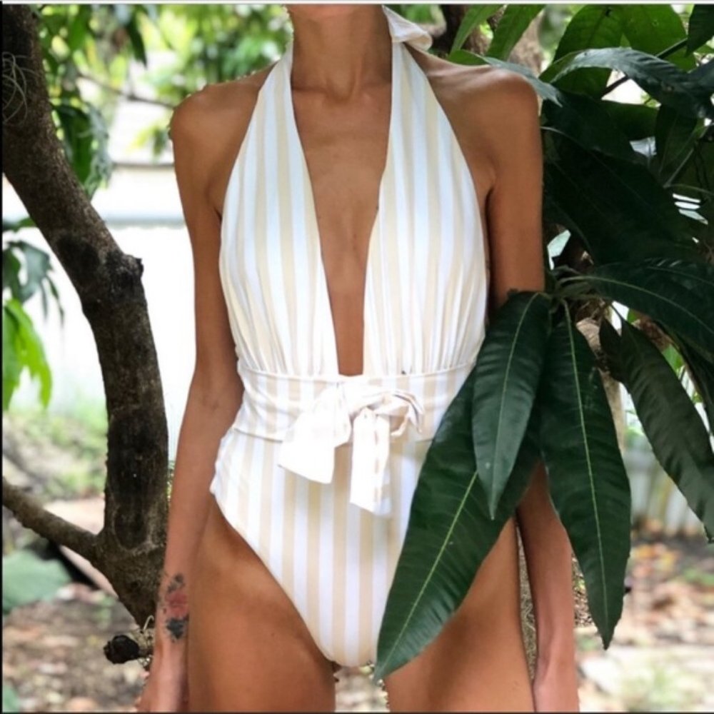 WeWoreWhat Women's Striped Brooklyn One Piece